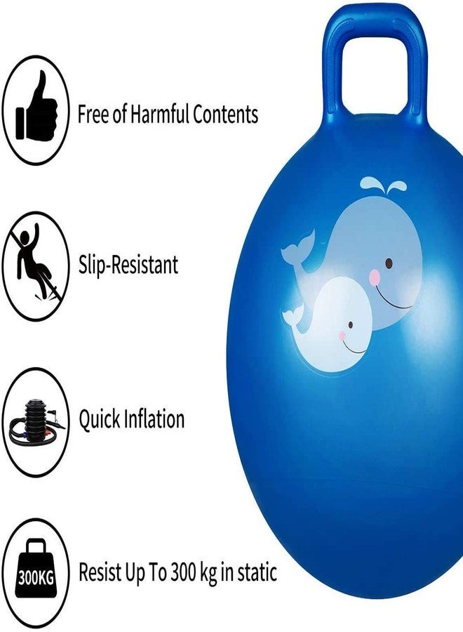 Vroxy Foot Pump Jumping Hopping Hip-Pity Hop Ball Multi Colored Sit and Bounce Rubber Hop Ball for Kids (1Pcs) - Image 2